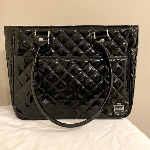 Caboodles Vintage Patent Leather Quilted Tote Bag - Picture 2 of 5